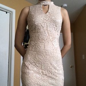Cream lace cocktail dress